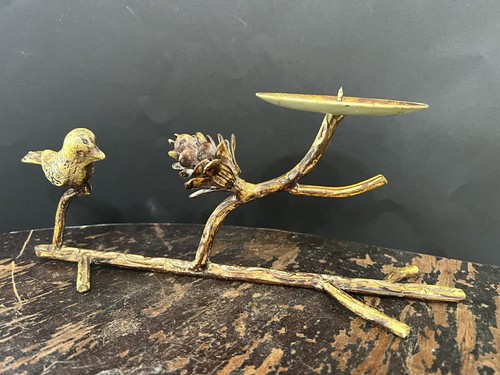 Kerzenhalter Metall Vogel auf Ast Wohndeko - Bild 4 von 19