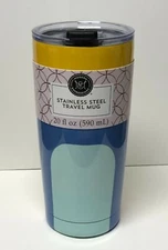 Modern Expressions Stainless Steel Travel Mug 20 fl oz Pastel Stripes New