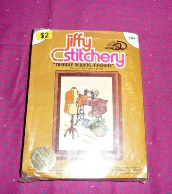 4 Vtg Jiffy Stitchery Schooner, Daisy, Pansy Basket, Pot Belly Stove Crewel  Kit | eBay