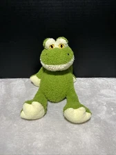 Animal Adventure Green Frog Plush Yellow Eyes Floppy Shaggy Soft Bean Bag Toy