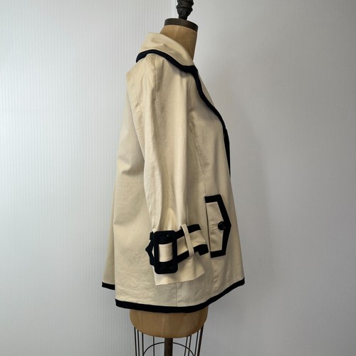 Kate Spade Jacket Women Small Trench Coat Lined Contrast Trim Work Party Core Ex - Picture 4 of 24