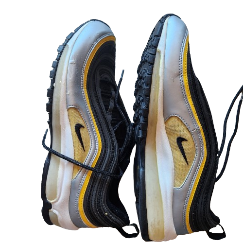 Nike Air Max 97 Mens Size 9.5 Black Gold Sneakers 312641-002 VTS