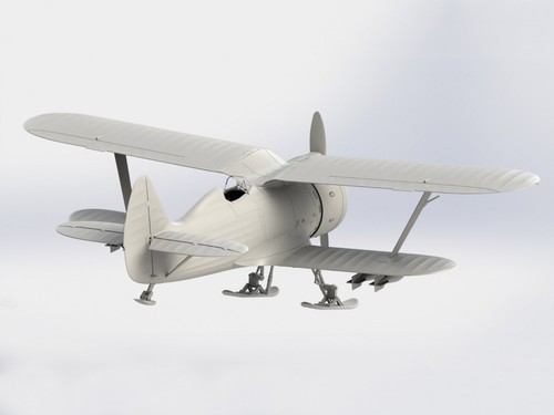 ICM 32011 Modellino aereo in plastica 1:32 I-153 seconda guerra mondiale caccia sovietico versione invernale - Foto 10 di 11