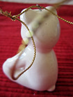 Vintage Lucie Sable 3" WHITE TEDDY BEAR porcelin Christmas Ornament Figurine — photo 3