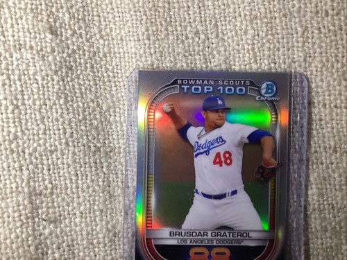 2021 Bowman Chrome Scout’s Top 100 Refractor BTP-88 Brusdar Graterol - Los Angel - Picture 4 of 7