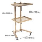 Gold Rolling Trolley Cart for Beauty Salon Spa - Foldable Stainless Steel Tray — photo 7