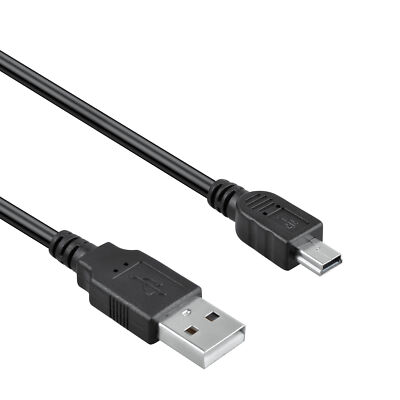 6ft Black Mini USB Data Cable Cord for Brother PT-D600 PT-D450