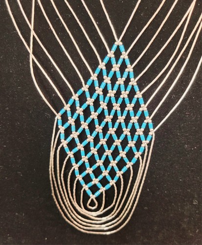 Native American Navajo 8 Strand Liquid Silver & Turquoise Necklace VGC! - Picture 6 of 20