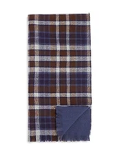 $215 Drake's London Wool Scarf Plaid One Size