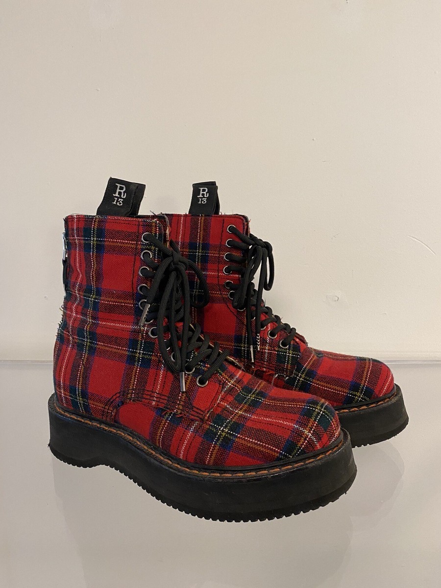 R13 tartan Plaid Boots | eBay display picture 1