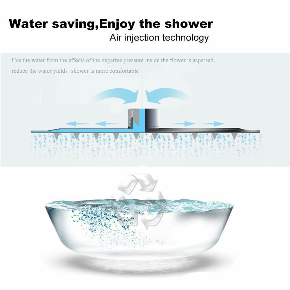 Large Square Shower Head Bath Shower Head Waterfall Chrome Rainfall