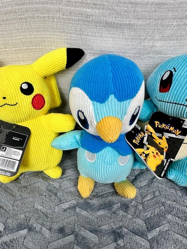 Pokemon 8" Corduroy Set of 5 Fabric Plush - Officially Licensed NWT - Picture 3 of 9