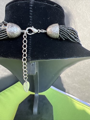 Coldwater Creek Multi-Strand Black Beaded Gem Necklace - Picture 7 of 11