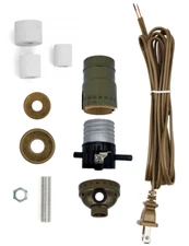 Antique Brass Make A Lamp Wiring Kit for Wine, Oil Bottle Lamp Conversion 