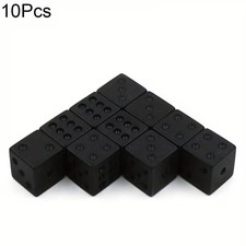 10 NEW 16mm DARK 6 SIDED DICE , Black with Blank pips 