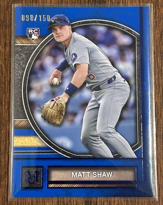 2025 Topps Museum Collection 84 Matt Shaw RC Blue Topaz /150 - Chicago Cubs