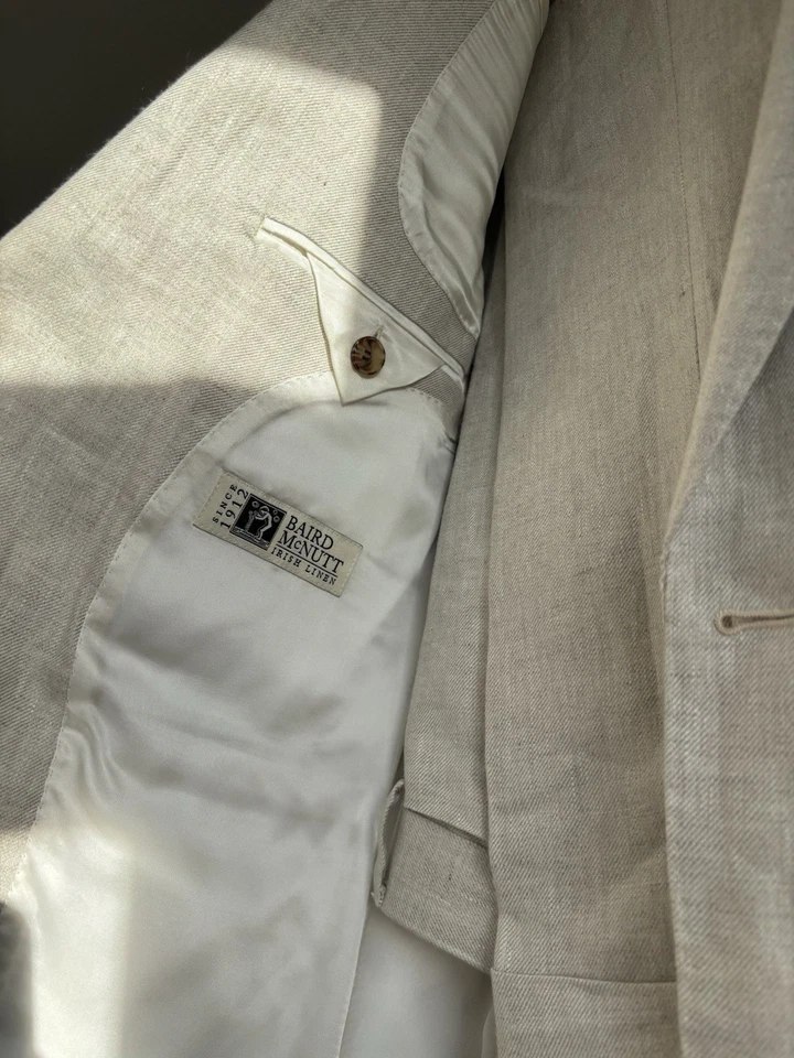 Traje Suitsupply 100 % lino - Baird McNutt - crema/marfil - 36R (se adapta a 38R/W32) Foto 4 de 4