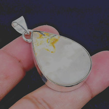 RAW Bumble Bee Jasper 925 Silver Plated Handmade Pendant