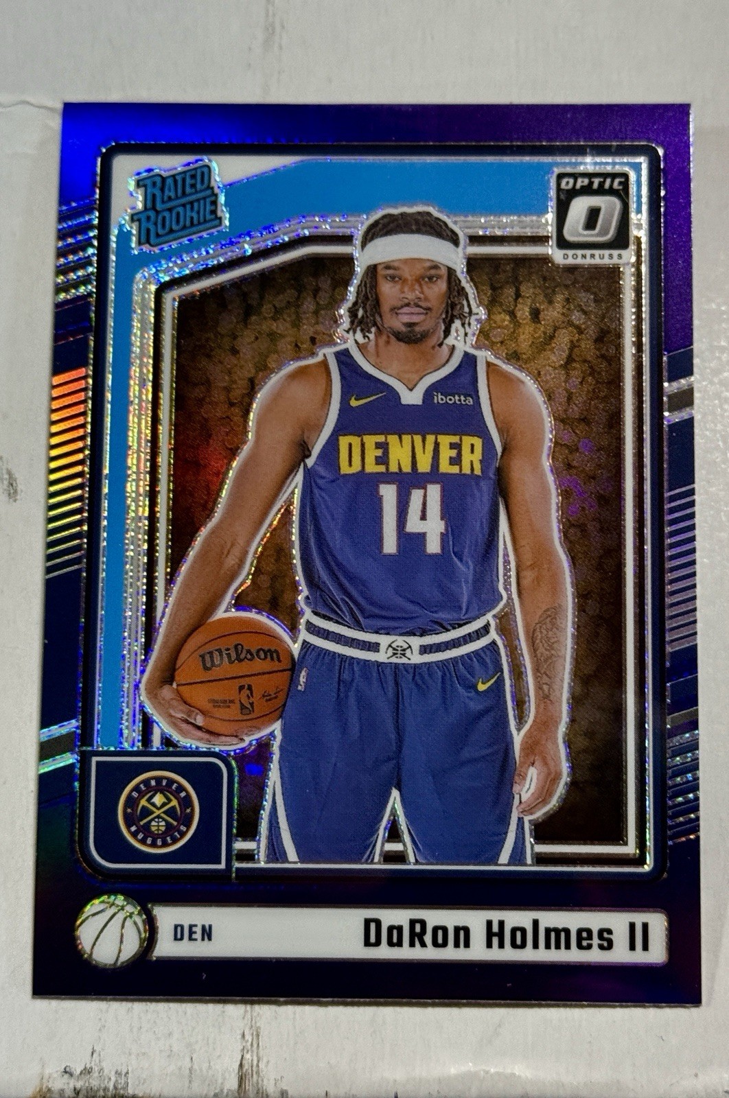 2024-25 Panini Donruss Optic - Rated Rookie DaRon Holmes #262 Purple Prizm (RC)