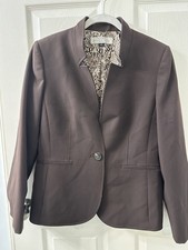 Tahari Arthur S. Levine Women's Vintage Brown Blazer Size 10P One Button Front
