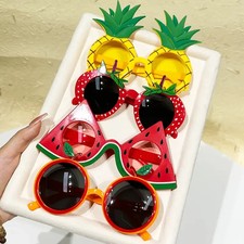 Fruit Shape Sunglasses Strawberry Frame UV400 Lenses Kids Party Glasses