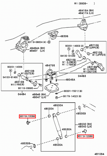 Genuine LandCruiser 105 80 Series HZJ FZJ HDJ FJ Rear Shock Absorber Bolt - Picture 5 of 20