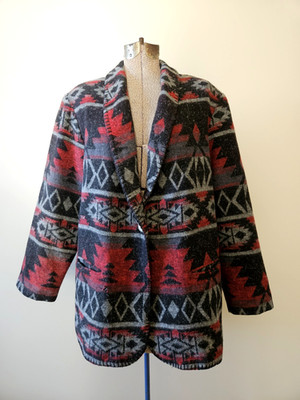 David Paul New York Blazer Womens Large Aztec Southwestern Jacket USA Vintage XL