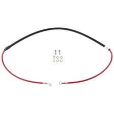 Tusk Front Motorcycle Steel Braided Brake Line Standard Length Red For HONDA