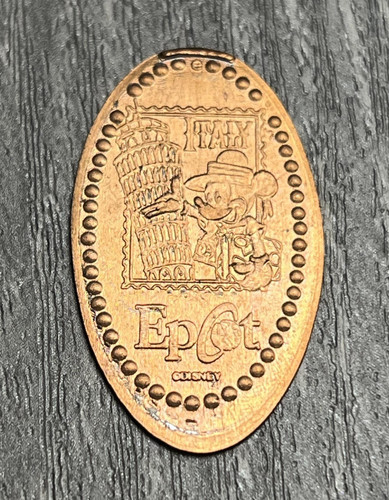 Disney EPCOT Italy Mickey Mouse Pressed Penny Leaning Tower World Showcase
