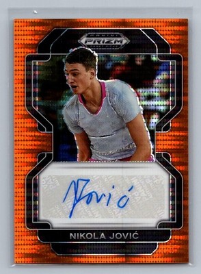 Nikola Jovic 2022 Panini Prizm Draft Autographs Prizms Orange Pulsar SN #/49