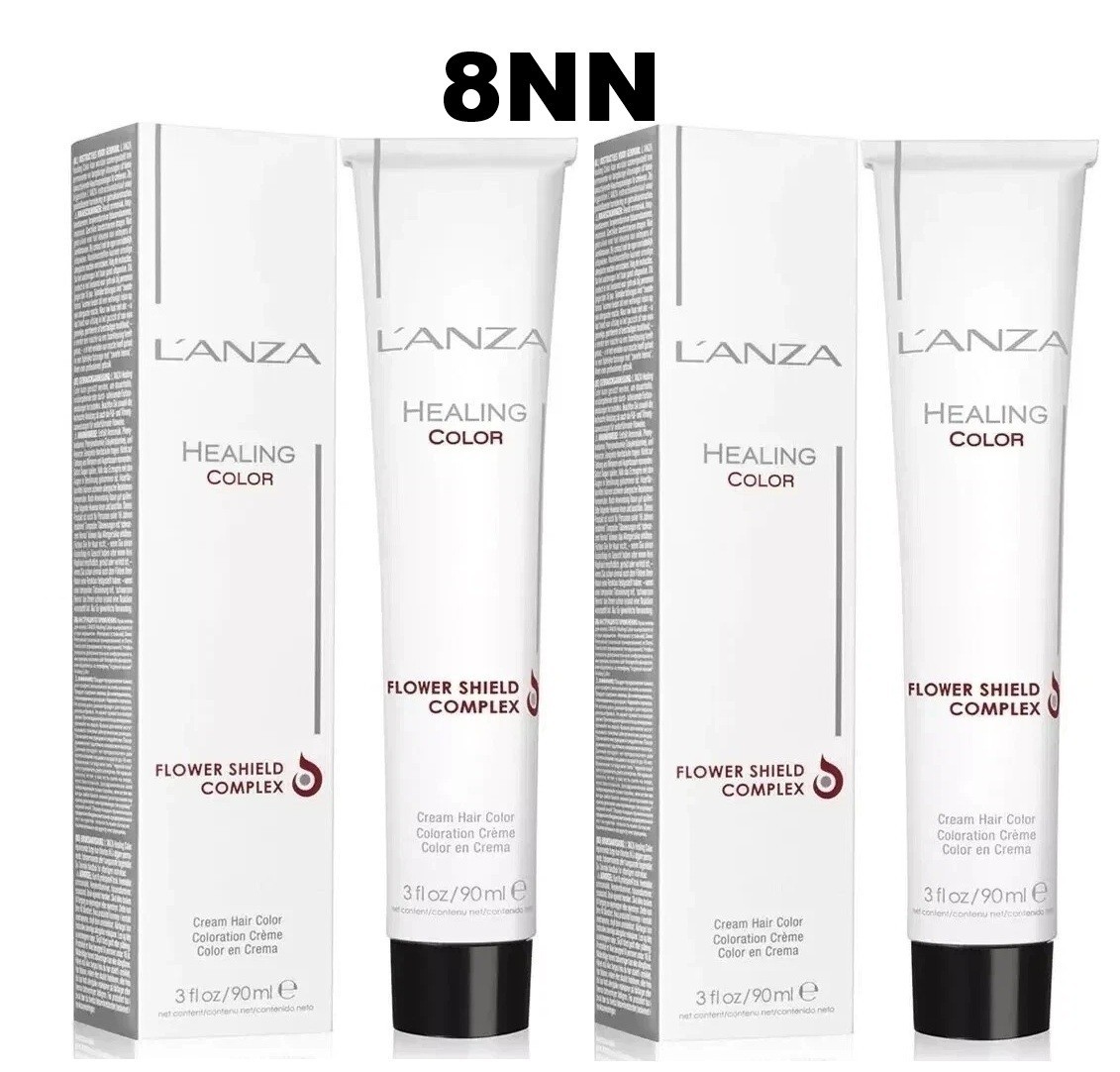 2 PACK Lanza Healing FLOWER SHIELD COMPLEX Cream Hair Color 3oz - 8NN 6190₽