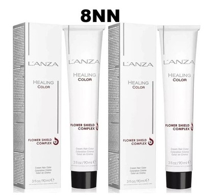 2 PACK Lanza Healing FLOWER SHIELD COMPLEX Cream Hair Color 3oz  - 8NN