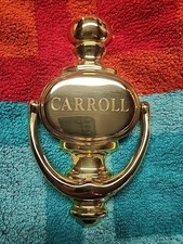  7" Solid Polished Brass Door Knocker With Name  Carroll 