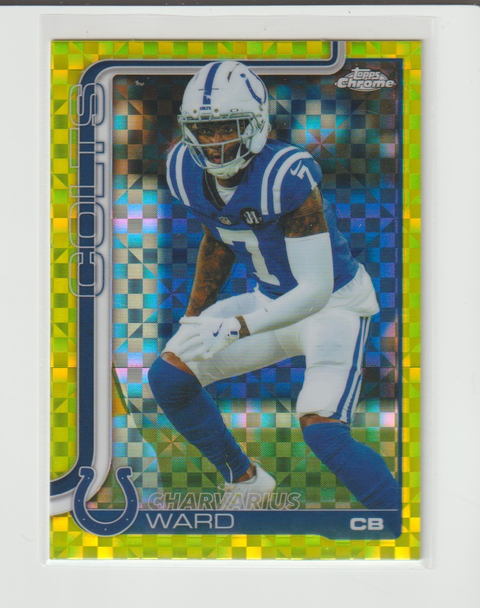 2025 Topps Chrome Charvarius Ward Lime Green X-Fractor Parallel Card # 129