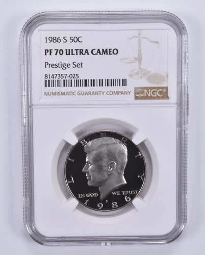 1986-S Kennedy Half Dollar Prestige Set PF70 UCAM NGC Brown Label *9737