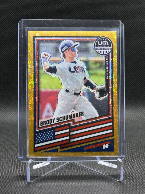 Brody Schumaker 2026 Panini USA Stars & Stripes Prizm GOLD DISCO 06/10 Card #37