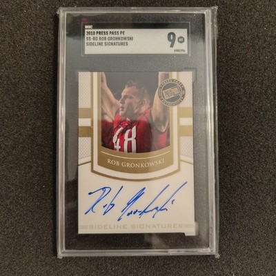 2010 Rob Gronkowski Press Pass Rookie In Card Auto PE Sideline Signatures