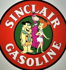 Retro Style Sinclair  Gasoline High Quality Round  Sign