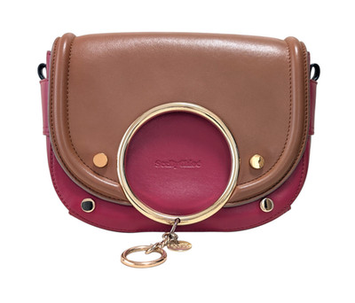 See by Chloe Mara Clutch Bag Pouch Leather Red Brown