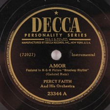 Percy Faith Amor / Spring Will Be A Little Late This Year 1944 10" 78 rpm Record