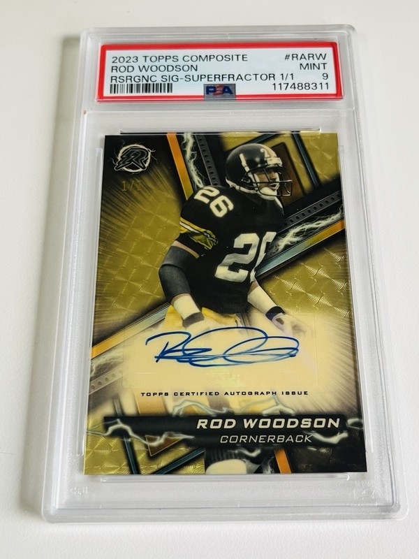 2023 Topps Composite SUPERFRACTOR 1/1 Auto Rod Woodson #RARW PSA 9 Steelers