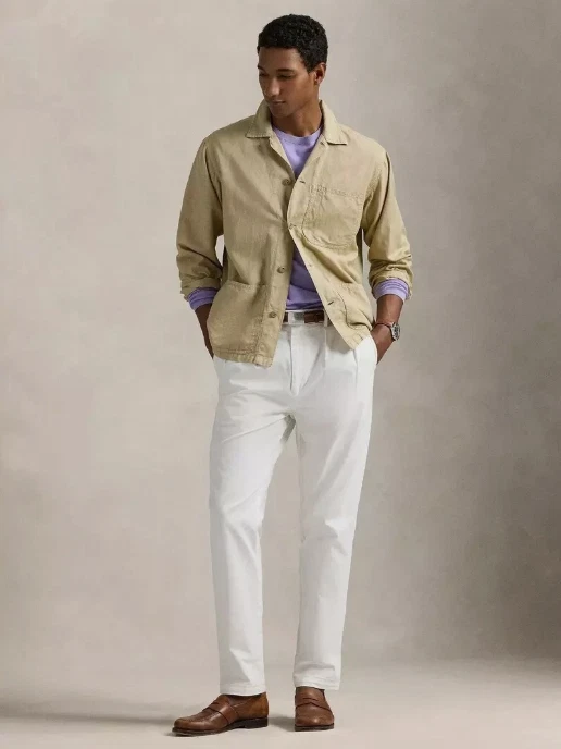 Mens Polo Ralph Lauren Surrey Tan Linen Cotton Overshirt Jacket XXL New - Image 4 of 4