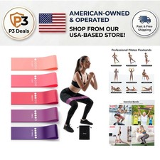 Portable 5-Pack Resistance Bands for Pilates  Physical Therapy - Total Body Kit