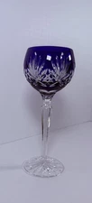 Ajka Caroline Stunning 9-Point Water Wine Goblet Cobalt Blue, 8 3/8” Ht