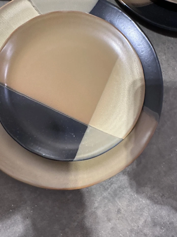 Sango Gold Dust Black Dishes Set Setting 12 Piece Glazed Stoneware 5022 - Image 4 of 4