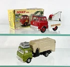 2 Dinky Toys 434 Bedford Crash Truck, 968 Refuse Wagon W/cans Vintage No Boxes