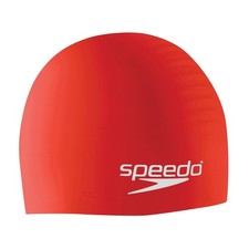 Speedo Unisex-Adult Swim Cap Silicone One Size, Red