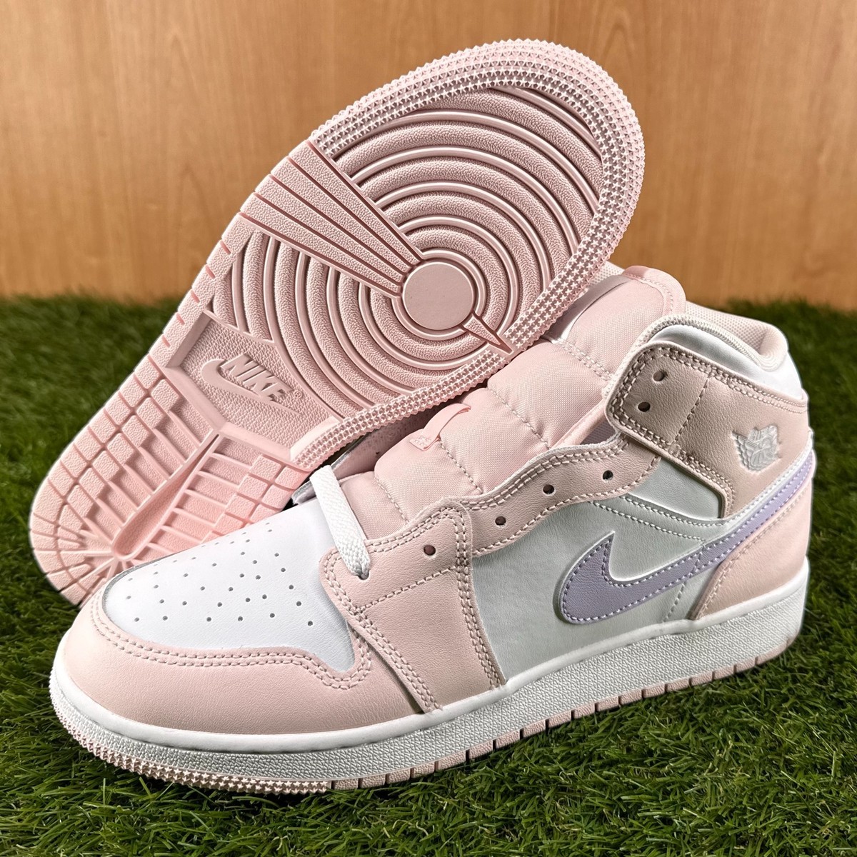Jordan 1 Mid Pink Wash GS Sneakers FD8780-601 Grade School Size 7Y