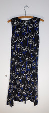 Theory 100 Silk Black Blue Cream Floral Dress 0 Slip Lining