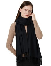 Womens Large Soft Wedding Evening Pashmina Shawls Wrap Scarfs
